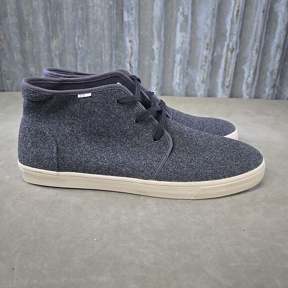TOMS Carlo Mid Terrain Grey Felt Lace Up Sneakers Casual Chukka Shoes Mens Sz 12 main image 11